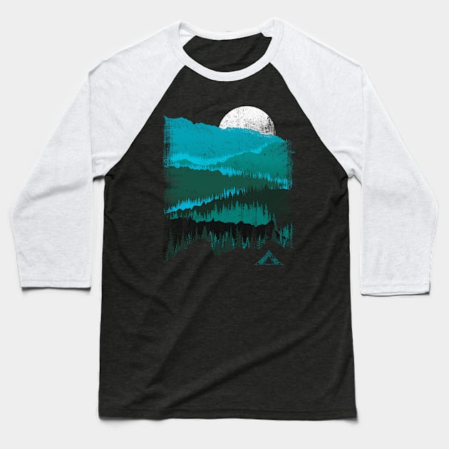 My Mountains and Hiking Art Baseball T-Shirt by OneRedFox